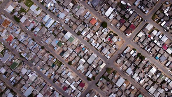 Heavily crowded township due to apartheid regulations, South Africa