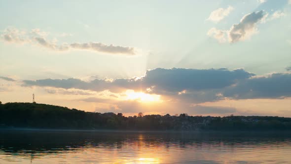 Beautiful Summer Sunset in the Lake