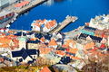 Aerial view of Bryggen waterfront - PhotoDune Item for Sale