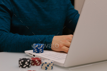 ino games, poker, blackjack, roulette. Concept of online gambling, win money, sports bet, chance, succeed, fortune, addiction