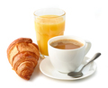 coffee with milk, croissant and orange juice - PhotoDune Item for Sale