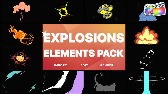Anime Explosion Elements | FCPX alt