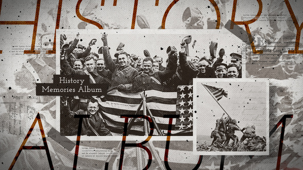 History Slideshow / Retro Vintage Opener / Old Memories Photo Album / Key Events of Past / World War