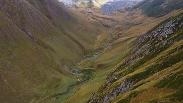 Stream In The Autumn Mountain Valley