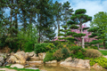 Idyllic landscape of Japanese garden. Traditional japanese stone garden for meditation - PhotoDune Item for Sale