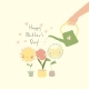 Mother Hand with Watering Can Irrigates Cute - GraphicRiver Item for Sale