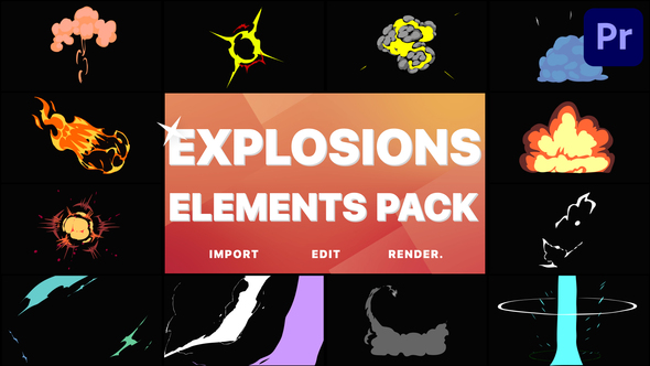 Anime Explosion Elements | Premiere Pro MOGRT