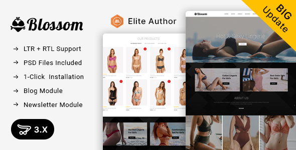 Blossom - Lingerie Store OpenCart 3.x Minimal Responsive Theme