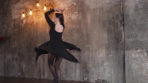 Adorable Female Dancer in Studio