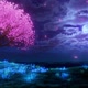 Pink Tree and Glowing Plants Grow on Top of Mountain - VideoHive Item for Sale