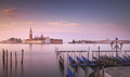 Venice lagoon, San Giorgio church and gondolas at sunrise. Italy - PhotoDune Item for Sale