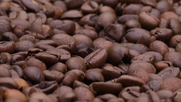 Roasted Coffee Bean Close-up.