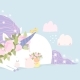 Cute Cartoon Girl Hugging Big Sleeping Unicorn - GraphicRiver Item for Sale
