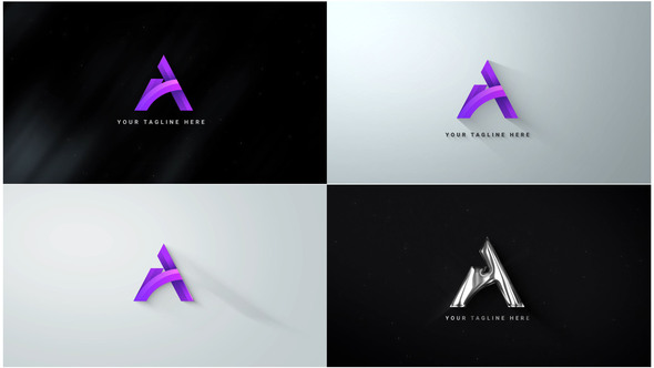 Minimal Clean Logo Reveal Collection 4 in 01 simple logo opener pack
