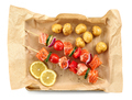 fresh raw salmon and vegetable skewers and potatoes - PhotoDune Item for Sale