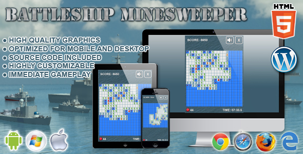 Battleship Minesweeper - HTML5 Game