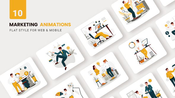 Business Maketing Animations - Flat Concept