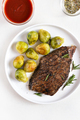 Grilled beef steak with brussels sprouts - PhotoDune Item for Sale