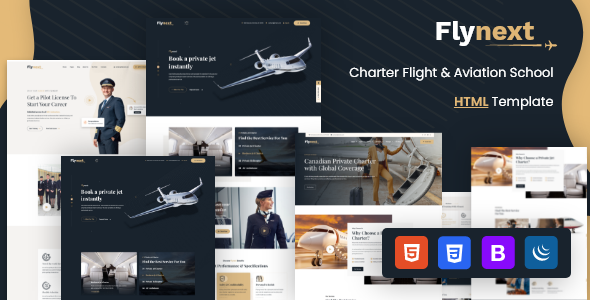 Flynext – Private Airlines Charters HTML Template