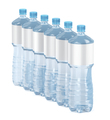 Six water bottles with blank labels - PhotoDune Item for Sale
