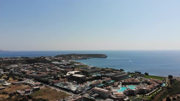 Summer drone shot of Rhodes, Greece