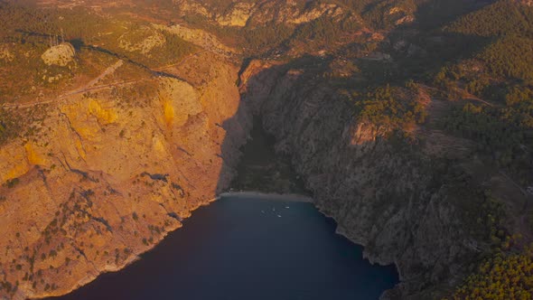 Butterfly Valley High View on Sea and Beach Fethiye Turkey