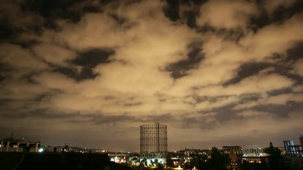 Gasometro at night timelapse