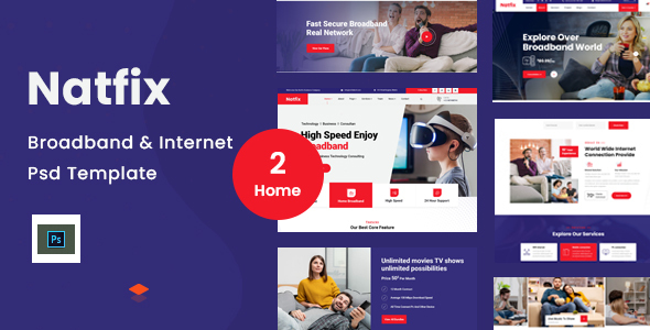 Natfix - Broadband & Internet Psd Template