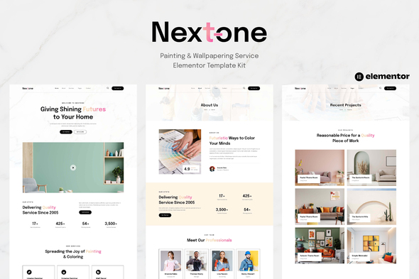 Nextone - Painting & Wallpapering Service Elementor Template Kit