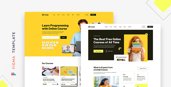 Collab – Online Learning Platform Template for Figma