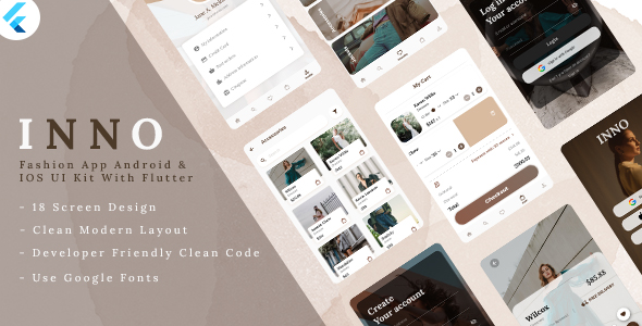 INNO – Flutter Fashion App UI Kit (Android+iOS)
