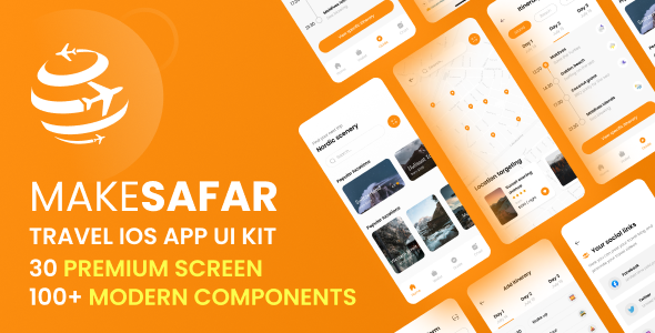 MakeSafar - Traveling App Light Version UI Kit (Figma Template)