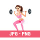 3D Sporty Woman Lifting Barbell - GraphicRiver Item for Sale