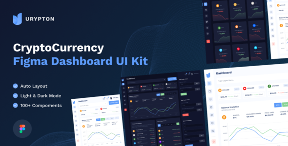 Urypton - Cryptocurrency Dashboard UI with Auto Layout Design in Figma
