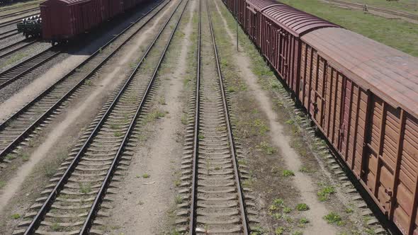 Train Wagons On Transsiberian Railroad