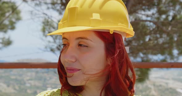 Close-up of young female engineer