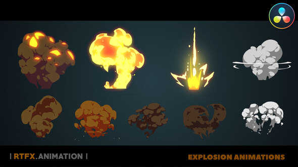 Cartoon Flash 2D FX explosions [Davinci Resolve]