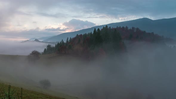 Foggy Sunrise Time Lapse