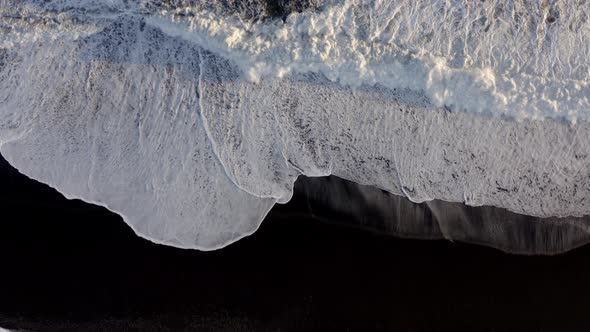 Bird's Eye View of the Black Sand Beach in Iceland