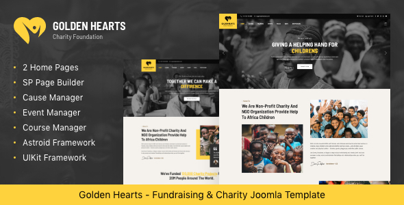 Golden Hearts | Fundraising & Charity Joomla 5 Template
