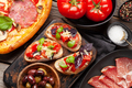 Italian cuisine. Pizza and toasts - PhotoDune Item for Sale