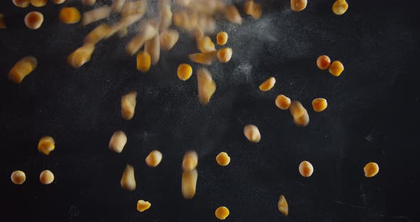 View From Under the Glass on Falling Dried Peas, 