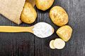 Starch potato in spoon on board top - PhotoDune Item for Sale