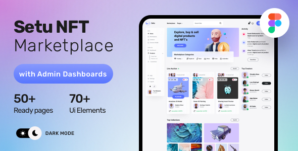 Setu - Figma NFT Marketplace with Admin Dashboards