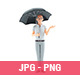 3D Disappointed Senior Man Holding Umbrella - GraphicRiver Item for Sale
