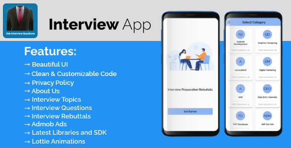 Interviews Preparation Guide App with Admob Ads