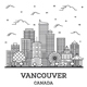 Outline Vancouver Canada City Skyline with Modern Buildings Isolated on White. - GraphicRiver Item for Sale