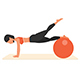 Fitness woman exercising with swiss ball on mat - VideoHive Item for Sale