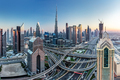 Burj Khalifa in Dubai downtown skyscrapers highrise architecture at sunset - PhotoDune Item for Sale