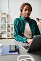 Black Young Woman Programming in Office - PhotoDune Item for Sale